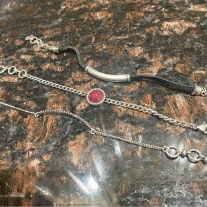 Elegant Silver and Pink Bracelet